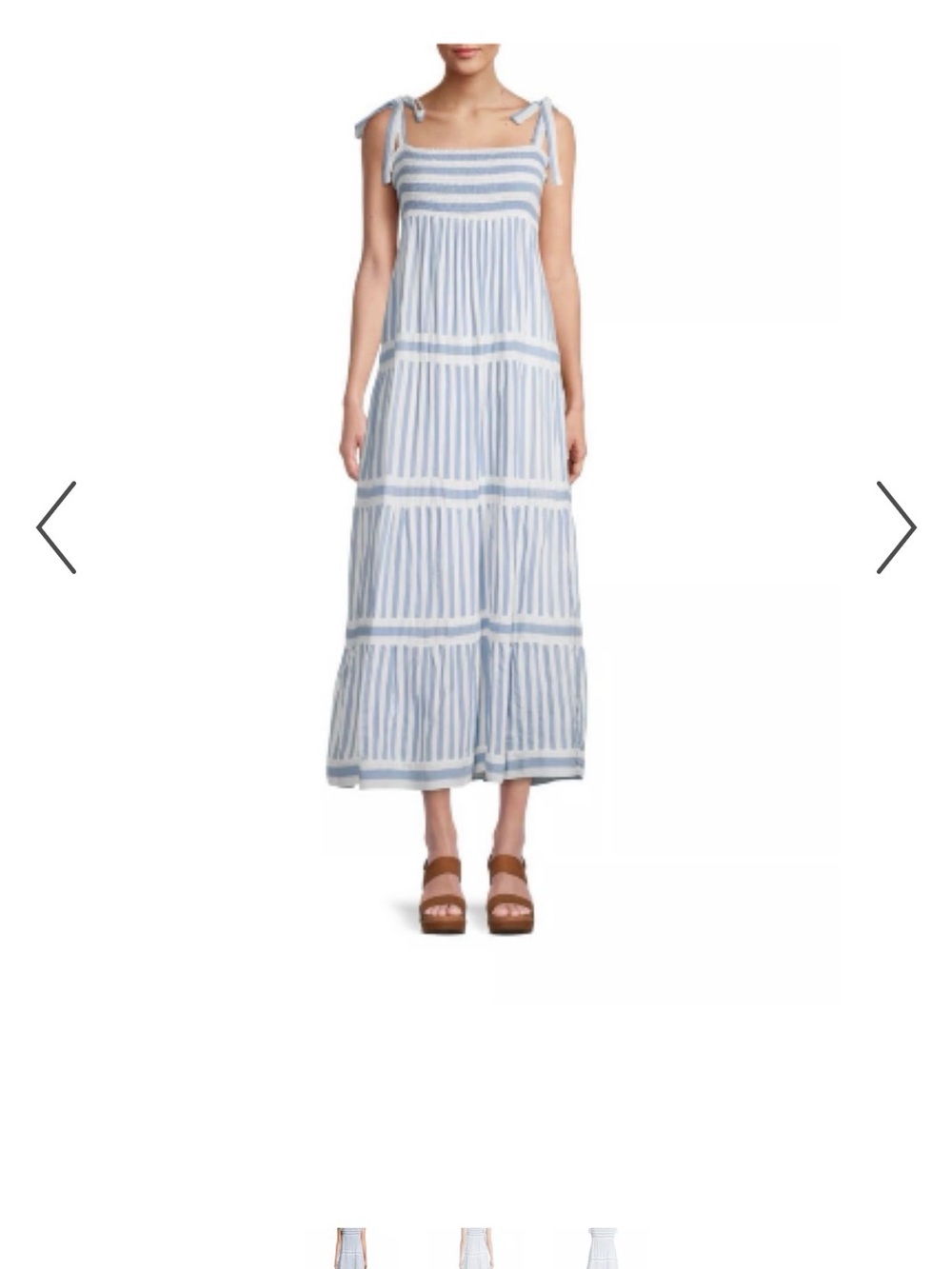 Caraa Light Blue & White Striped Tie-Shoulder Maxi (Dress New with out tag)